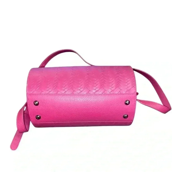 MELI MELO Vera Woven Leather Duffel Satchel In Magenta - Picture 5 of 12